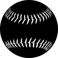 clipart of the Softball in a dark