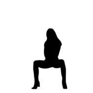 black silhouette of a sitting girl