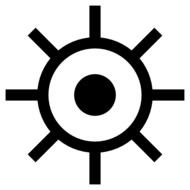 white circle on a black background