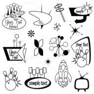 Illustrations Retro Design Elements vector By Pinkpueblo