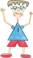 Drawing of the standing boy