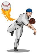 Baseball pitcher clipart
