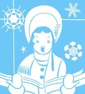 drawn singing snow maiden