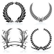 variety of triumphal wreaths as a picture for clipart