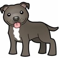 Cartoon Pit Bull Staffie Blue And White Acrylic Cut Outs Zazzle