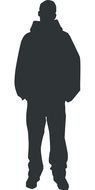 Man in jacket, black Silhouette
