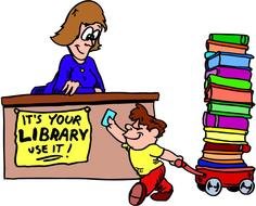School Library Cartoon drawing