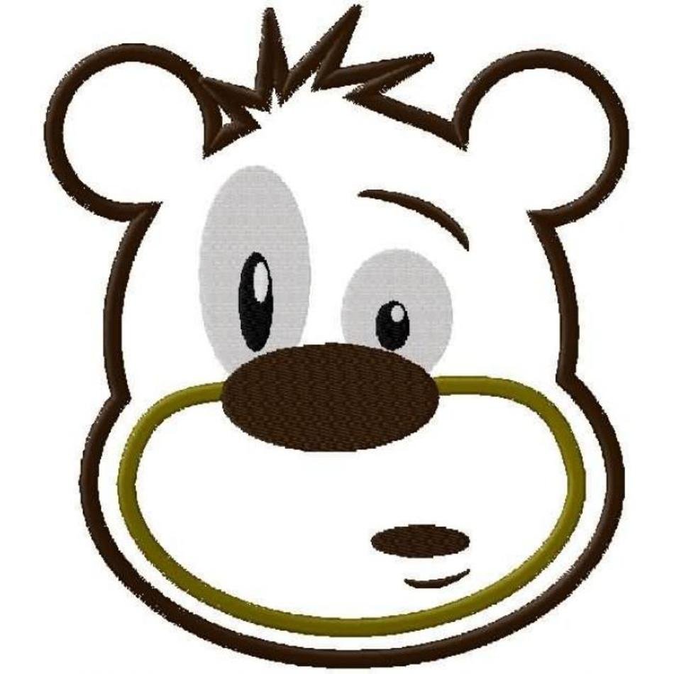 Bear Face Applique Design
