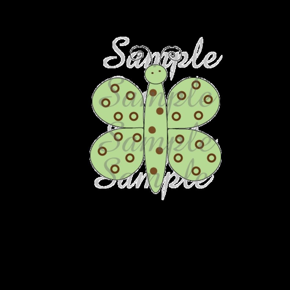 Clip Art Whimsical Light Green Butterfly Graphic