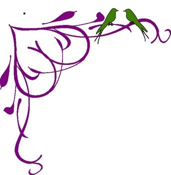 Birds Grey Corner Frame Purple At Clkercom Vector
