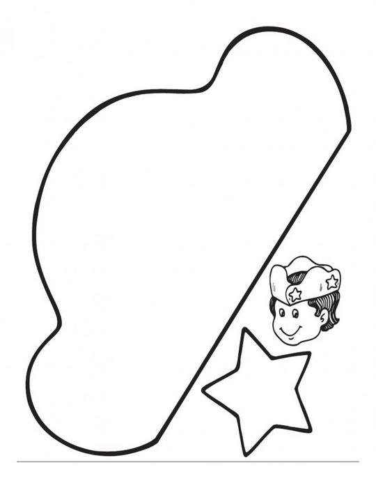 drawing of a boy’s head next to a star and a cloud