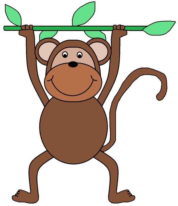 monkey on a branch as a picture for clipart