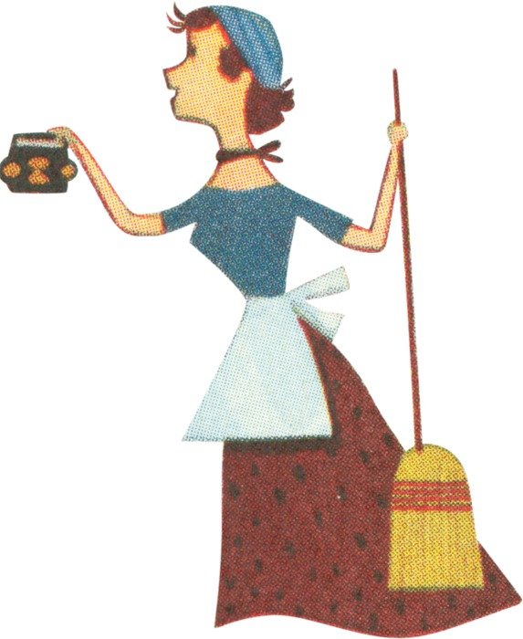 housemaid with a broom