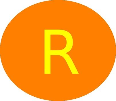 Letter R Circle Orange At Clkercom Vector Online