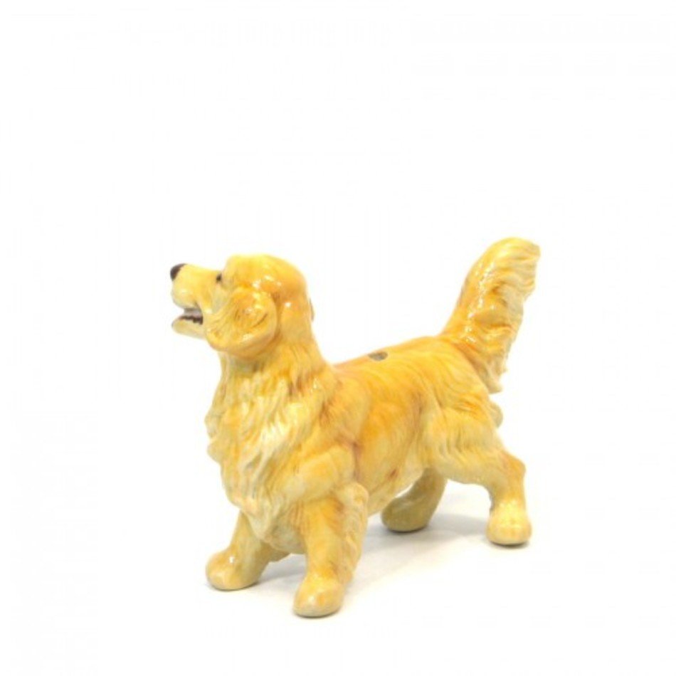 Golden Retriever Figurine Statue Handmade Ceramic Photo Holder Gifts