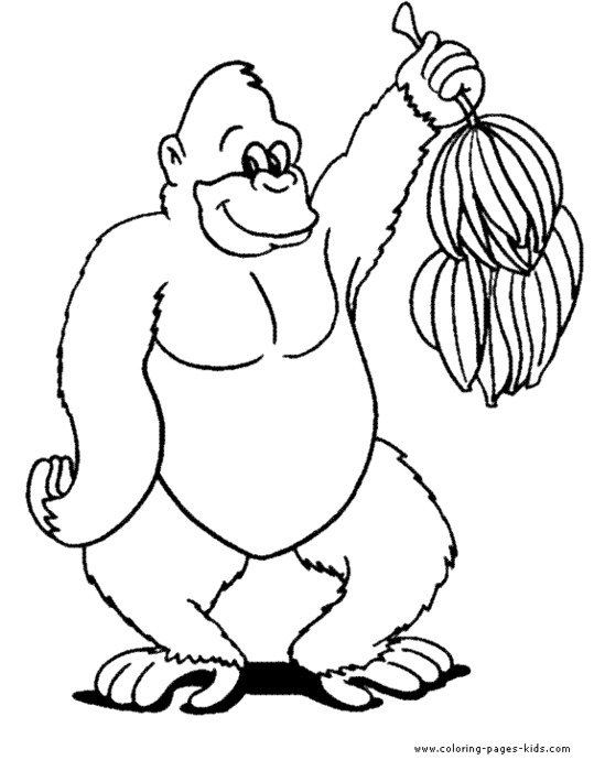 Gorilla Coloring Picture 2 Free Page Site