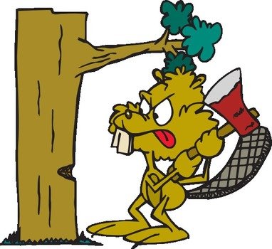 Beaver Cutting Down Tree At Clkercom Vector N2