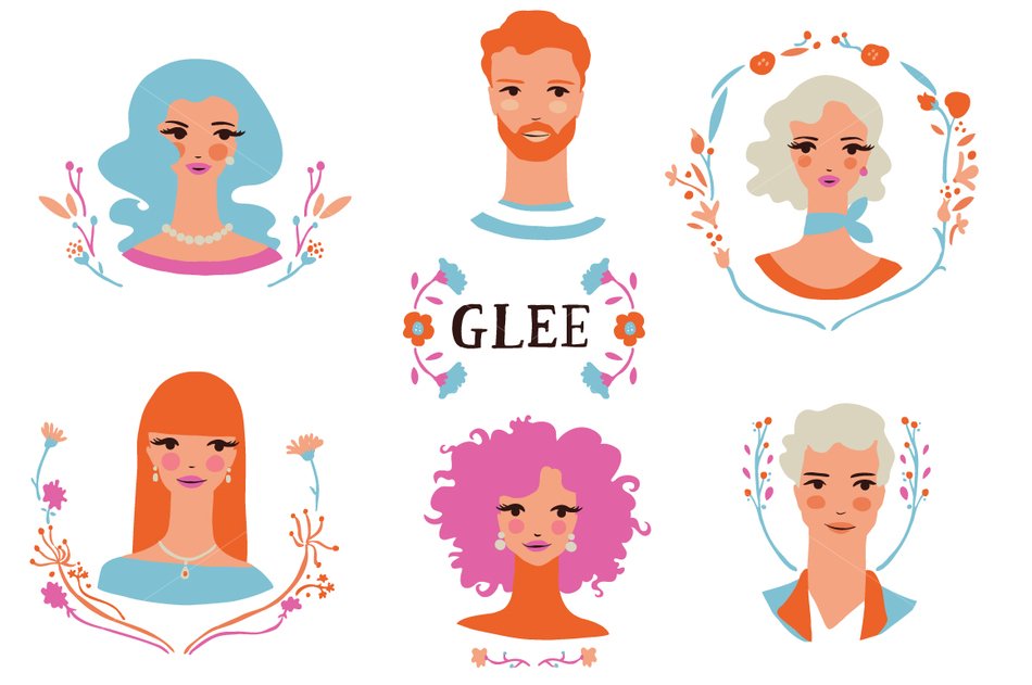 clipart with portraits of people