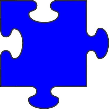 Blue Border Puzzle Piece At Clkercom Vector N2