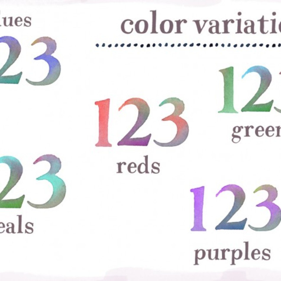 Watercolor Numbers