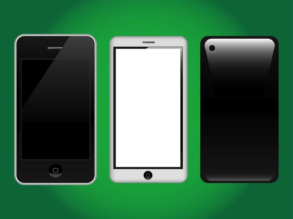 three Apple iPhones as a picture for clipart
