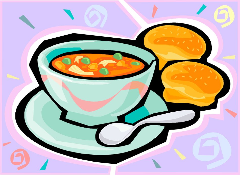 painted soup and two buns