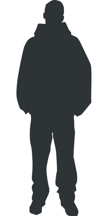 Man in jacket, black Silhouette