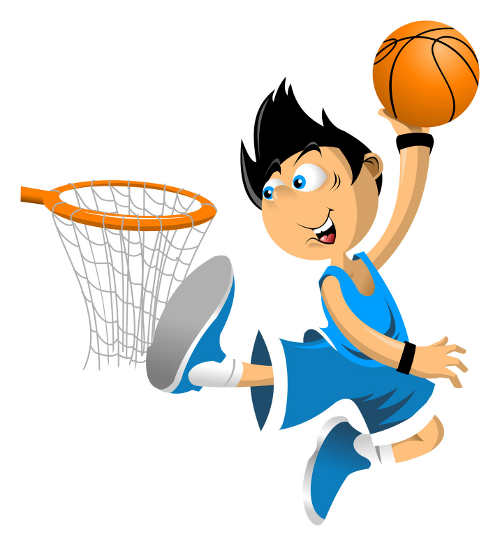 Painted basketball player in blue uniform free image download