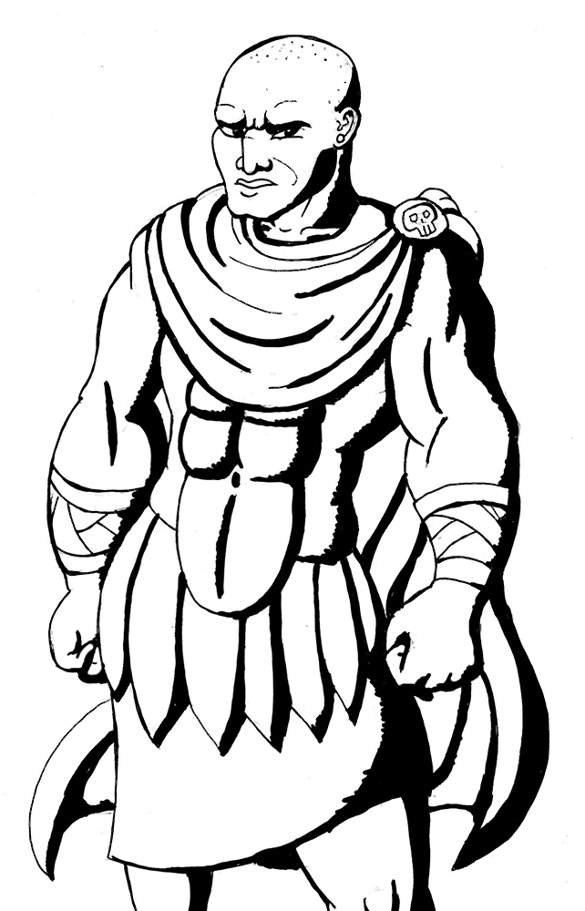 Spartan Warlord, black and white drawing free image download