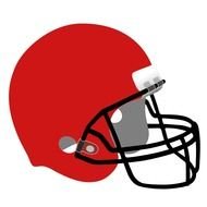 painted red football helmet