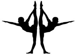 Silhouette yoga drawing