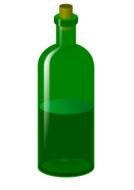 green Wine Bottle drawing