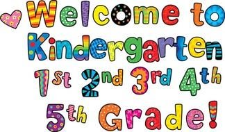 Clip art of welcome to kindergarten