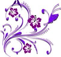 Purple Butterfly Scroll At Clkercom Vector Online clipart
