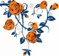 Orange Rose Border At Clkercom Vector Online