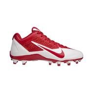 redand white football boot