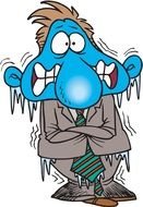 painted blue frozen man