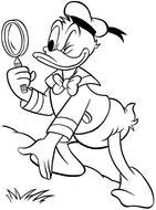Daffy Duck with magnifying glass drawing