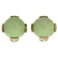 Chrysoprase Gold Earrings