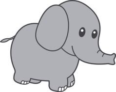 cartoon grey baby elephant