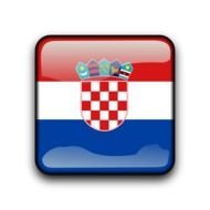 clipart of painted coat of arms on a three-color flag