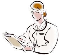 Drawing of the doctor woman