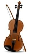 painted brown cello on a white background