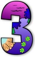 Colorful "3" number clipart
