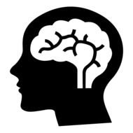 drawn head of a man with a white brain