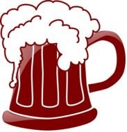 drawing of a beer glass with foam