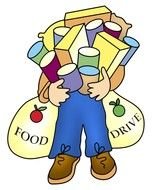 Food Drive man drawing