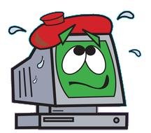 Clip art of Computer Sick