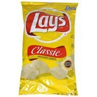 yellow packet with chips on a white background