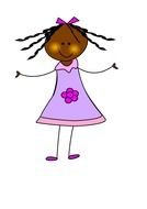 African American girl drawing